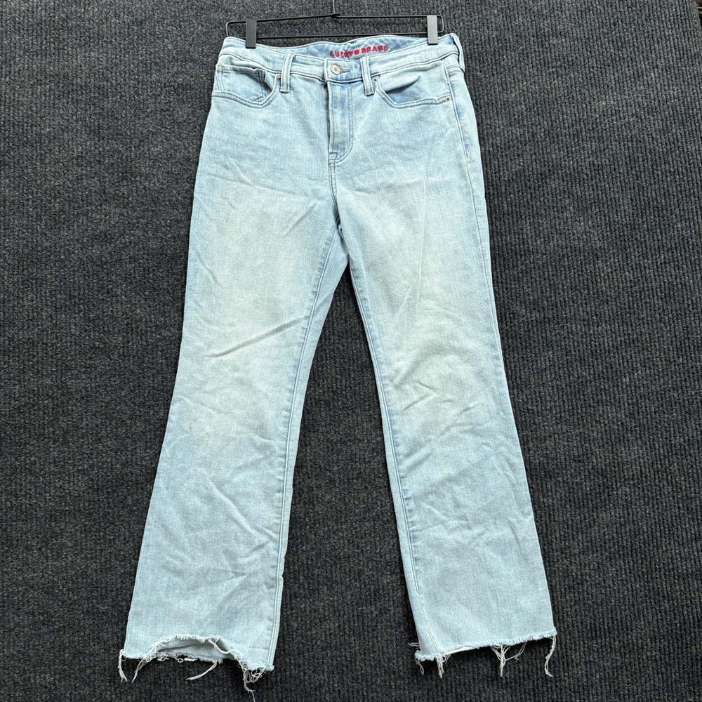 Lucky Brand Lucky Curry Boot Jeans Womens 8 29 Light Wash High Rise Raw Hem
